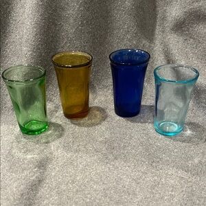 Colored Glass Shot Glasses-Set of 4